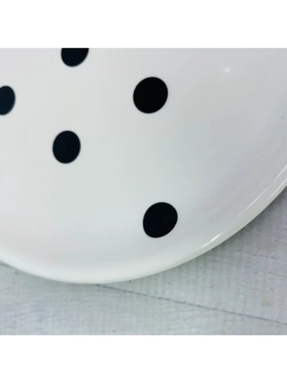 Coastline Imports White Black Polka Dots Earthenware 8